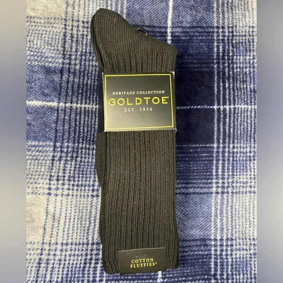 Gold Toe | Underwear & Socks | Gold Toe Mens 3 Pair Cotton Fluffie Crew Socks  Black | Poshmark